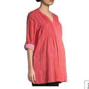 Time and Tru Maternity Woven Pintuck Blouse